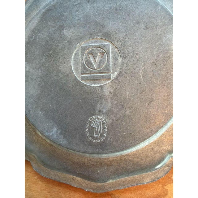 Vintage Georg Vetter Pewter and Porcelain Coasters Set of 8 German Landmarks For Sale In Los Angeles - Image 6 of 13