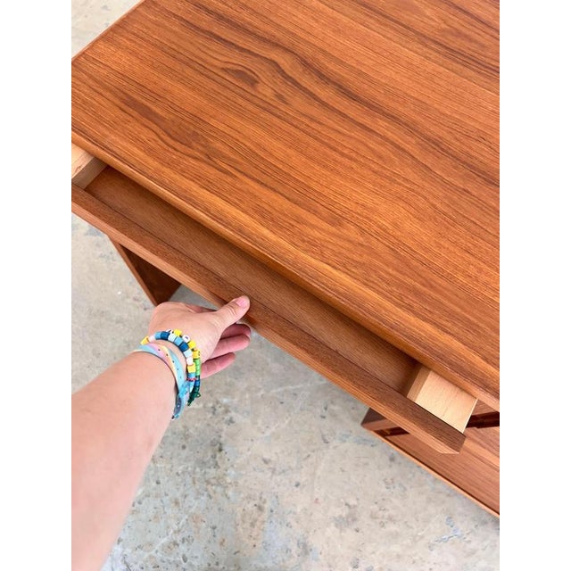 Teak Desk with Extra Laptop Compartment, Denmark For Sale - Image 4 of 11