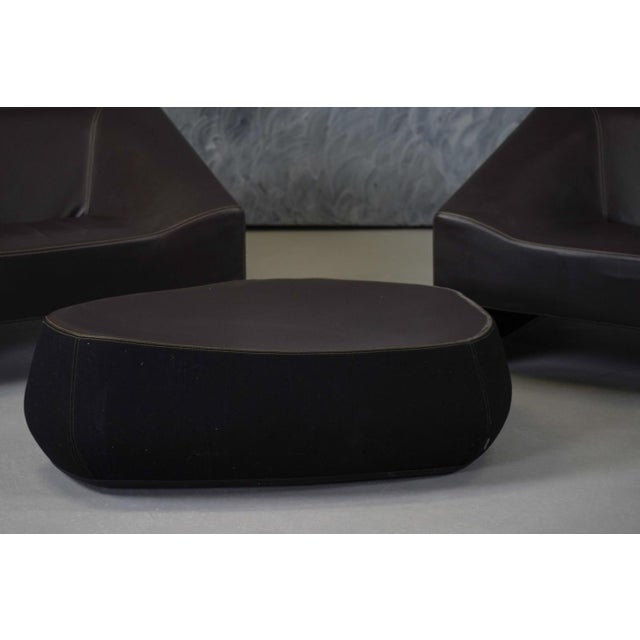 Textile Malmo Lounge Chairs and Fjord Ottoman in Leather by Patricia Urquiola for Moroso, Italy, 2000s, Set of 3 For Sale - Image 7 of 18