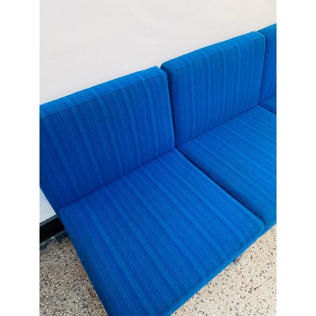 Blue Mid-Century Modular Lounge Chairs, 1970s, Set of 3 For Sale - Image 8 of 11