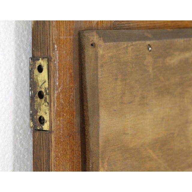 Brown Mid 20th Century Carved Oak Beveled Mirror Cabinet Door For Sale - Image 8 of 8