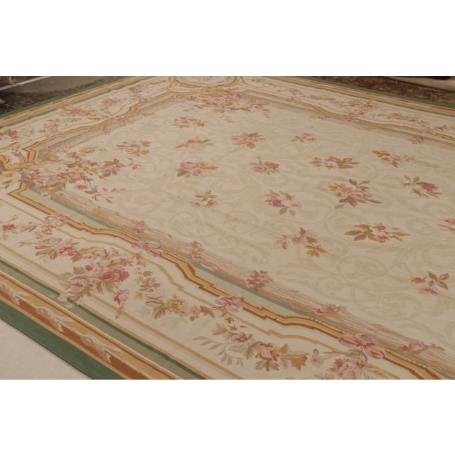 Rug & Kilim Rug & Kilim’s Aubusson Style Flat Weave in Beige, Brown and Pink Floral Pattern For Sale - Image 4 of 8