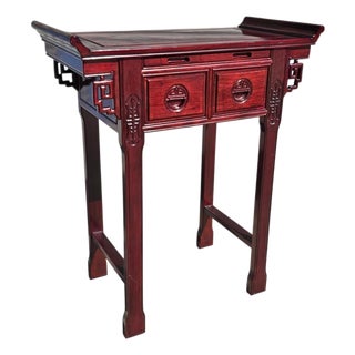 Mid 20th Century Chinese Rosewood Altar Style Console Table For Sale