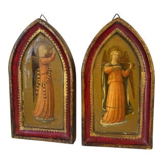 Vintage Italian Gilt Wood Prints - a Pair For Sale