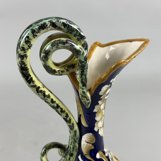 Black Sesto Fiorentino Majolica Amphora Vase from Carraresi & Schmid, 1940s For Sale - Image 8 of 14