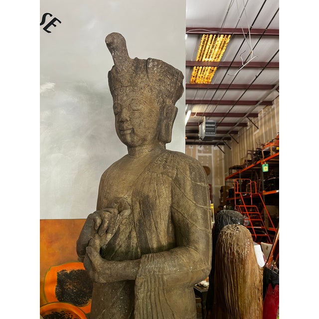 Up for consideration is a beautiful vintage oversized standing buddha statue. This would look lovely in your home, and it...