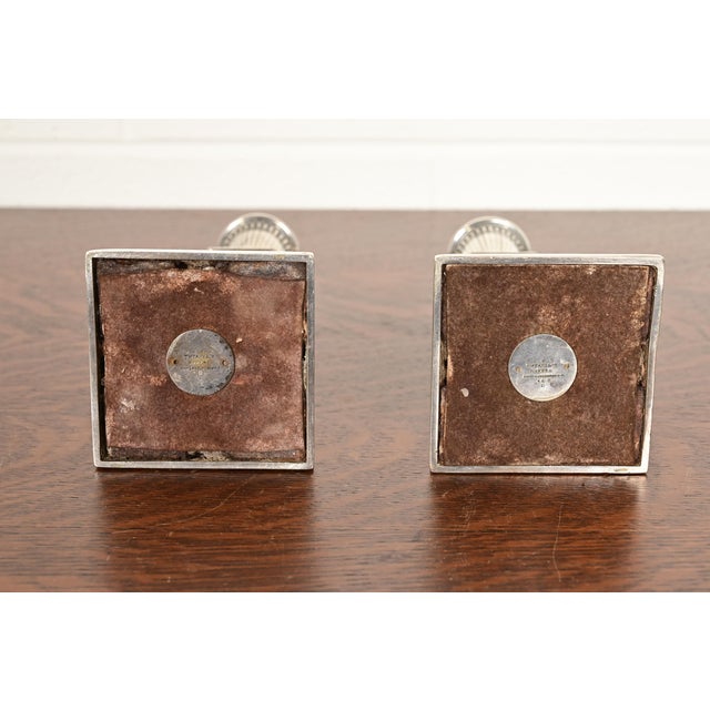 Tiffany & Co. Antique Neoclassical Silverplate Candlesticks, Pair For Sale - Image 10 of 12