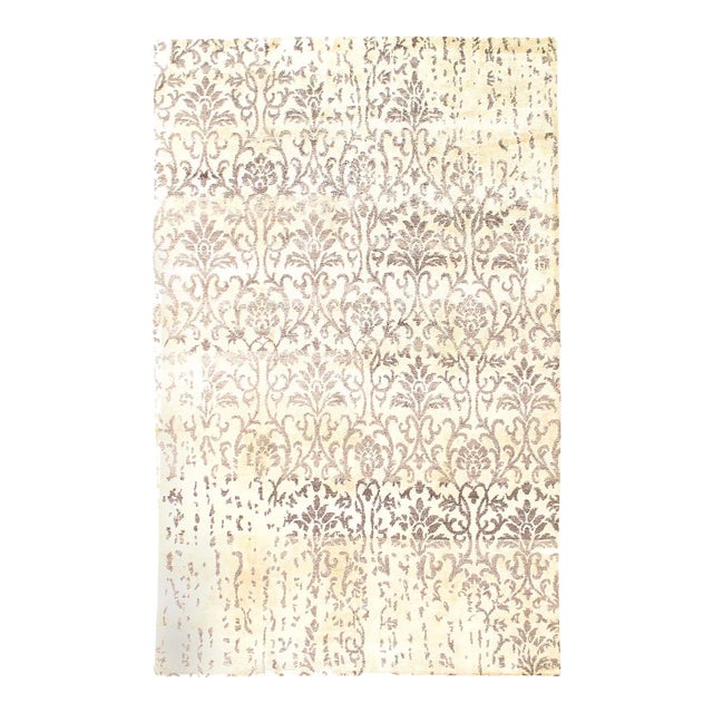 2020s Gray Modern Bamboo Silk Rug For Sale