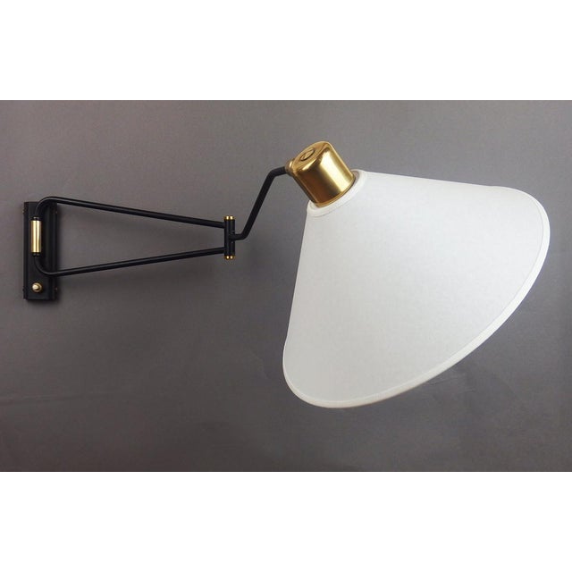 Black Wall Lamp attributed to René Mathieu for Lunel, 1950s For Sale - Image 8 of 14