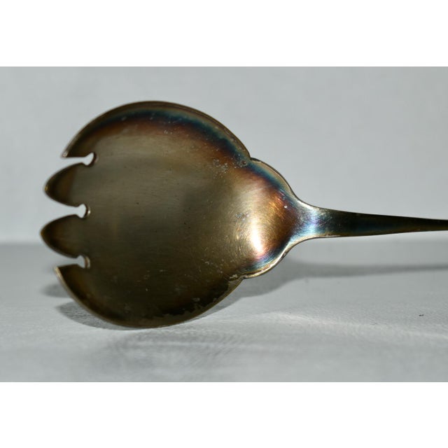 Metal Vintage Silverplate Traditional Style Tongs For Sale - Image 7 of 11