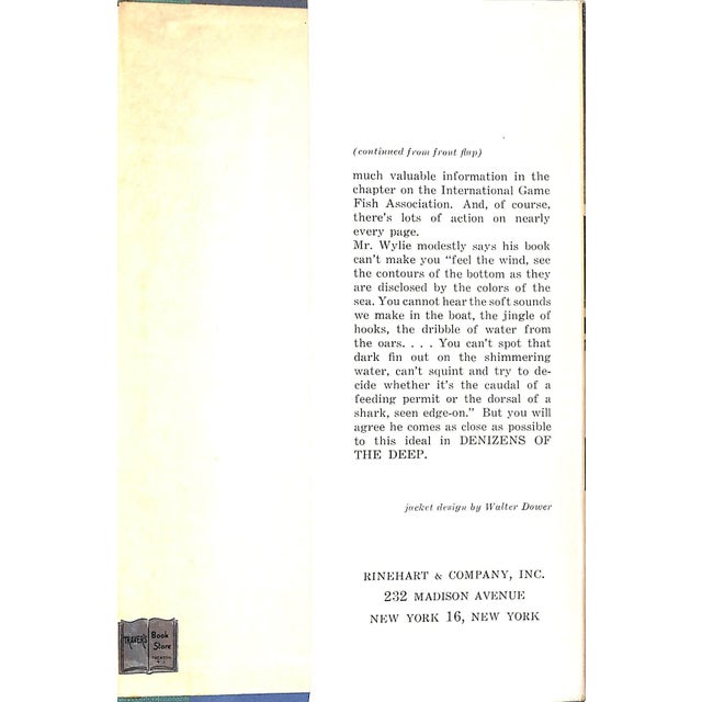 "Denizens of the Deep: True Tales of Deep-Sea Fishing" 1953 Wylie, Philip For Sale - Image 4 of 7