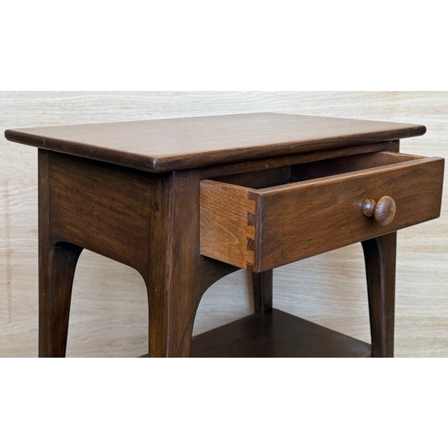 Danish Teak Nightstands Tables With Drawer, 1960s Modern Design, A Pair For Sale - Image 10 of 12