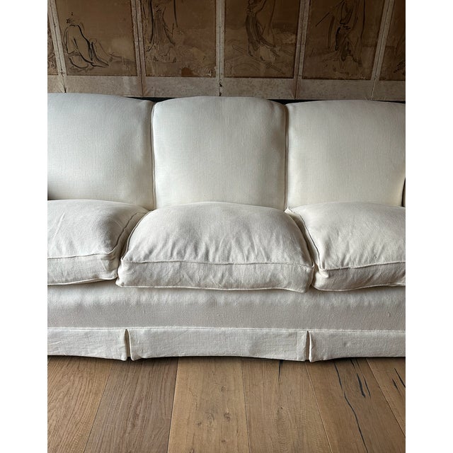 Textile 3-Seater Sofa in Linen by Peter Dudgeon, 1990s For Sale - Image 7 of 14