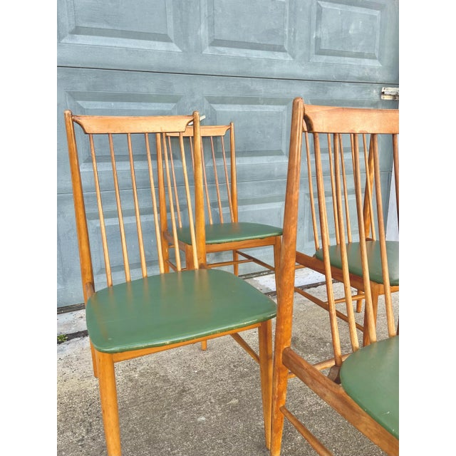 Vintage Leaning Spindle Railback Dining Chairs in the Style of Ann Volker Set of Four Chairish