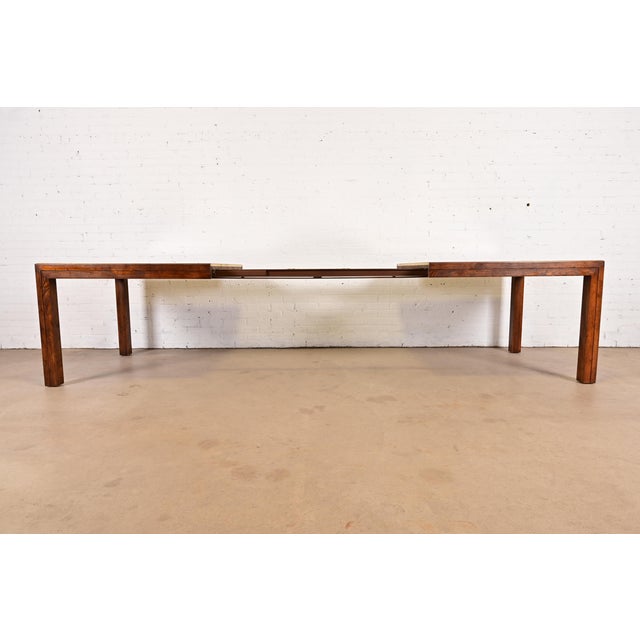 Henredon Mid-Century Modern Oak and Mirrored Glass Top Extension Dining Table, Circa 1970s For Sale - Image 9 of 16