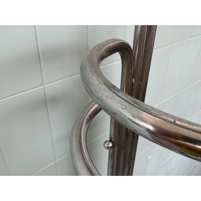 Vintage Italian Coat Hanger in Chromed Steel and Marble Base, 1970s For Sale - Image 9 of 14