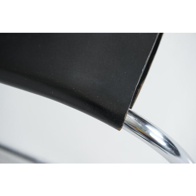 MR30 Tubular Steel Chair with Black Leather by Ludwig Mies Van Der Rohe for Knoll, 1960s For Sale - Image 14 of 17