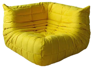 Yellow Microfiber Togo Corner Chair by Michel Ducaroy for Ligne Roset