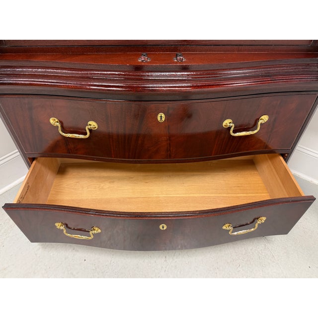 Thomasville Mahogany Chippendale Style Armoire / Linen Press For Sale - Image 12 of 16