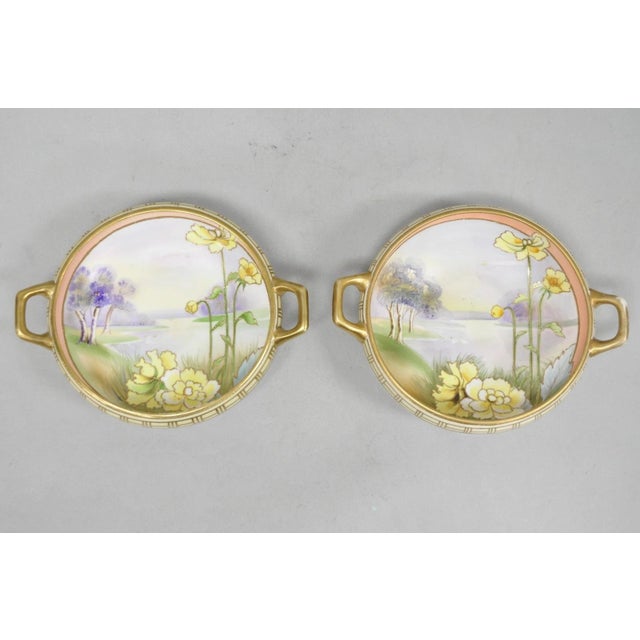 Antique Nippon Morimora Hand Painted Flowers & Ducks Coral Porcelain Bowl (A) For Sale - Image 15 of 16
