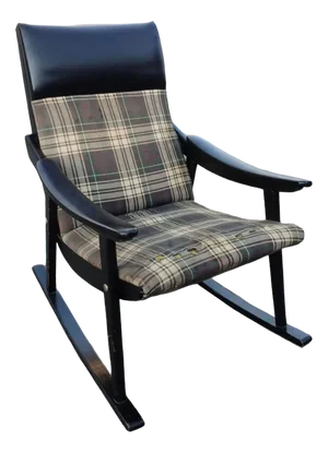 Scandinavian Black Rocking Chair, 1950s
