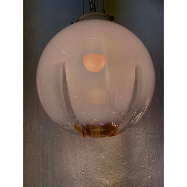 Mid-Century Modern Italian Glass Globe Pendant Lamp, 1960s For Sale - Image 4 of 15