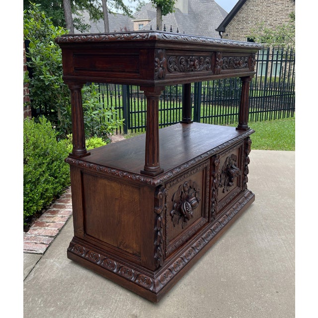 Antique French Server Sideboard Console Sofa Table Cabinet 2-Tier ...