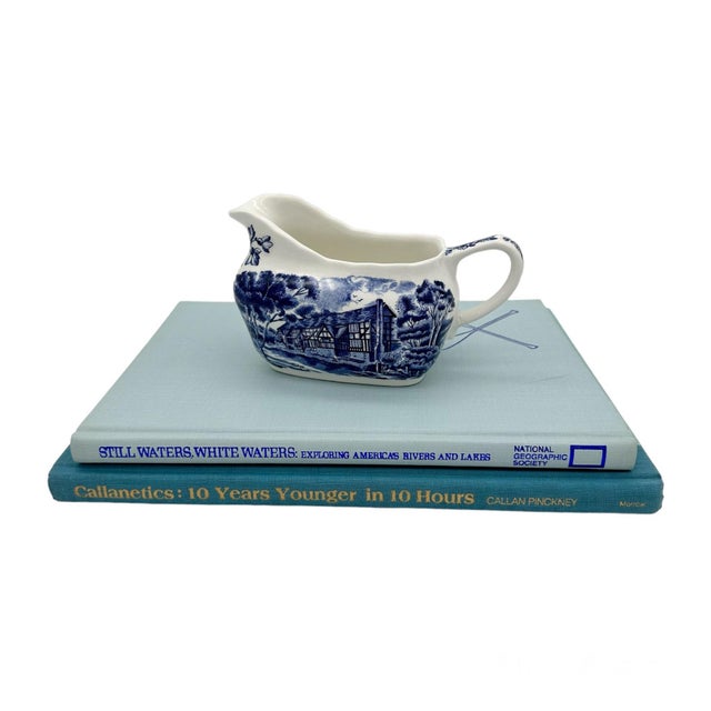 Vintage Light Blue Decorative Hardcover Books Set of 2 For Sale In Houston - Image 6 of 7