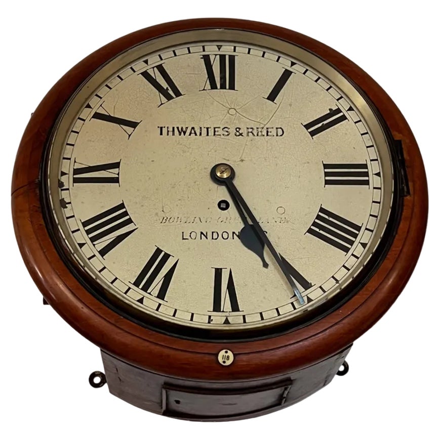 19th Century Wall Clock from Thwaites and Reed, 1890s | Chairish
