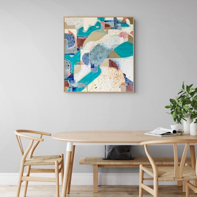 Abstract Contemporary Abstract Acrylic on Canvas "Skopelos 4: Chora" by Jessica Snow For Sale - Image 3 of 5