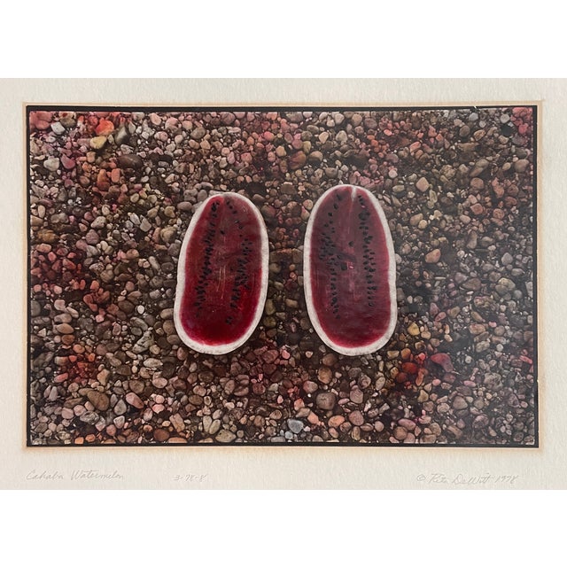 Rita Dewitt (born 1948) "Cahaba Watermelon" color photograph; photo laid to mat, signed and dated below image, also...