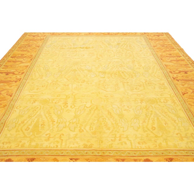 9 X 12 Handmade Modern Tibetan Wool & Silk Rug in Warm Golden With Traditional Deisgn For Sale - Image 10 of 10