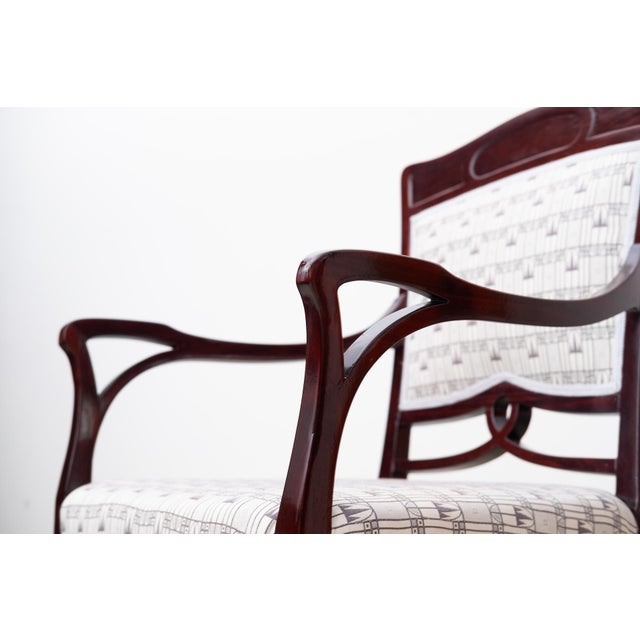Set of Art Nouveau Armchair & Side Chair in the style of Henry Van De Velde, 1905 For Sale - Image 9 of 18