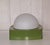 Vintage Ceiling Lamp with Green Plastic Housing and White Opal Glass Shade, 1970s, in Very Good conditions. Designed 1970...