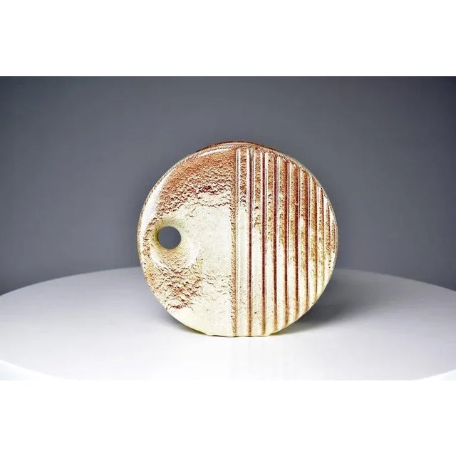 Brick Red Pair of 1970's Italian Textured Ceramic Vases by Giovanni Bertoncello For Sale - Image 8 of 12