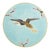 19th Century English Joseph Holdcroft Turquoise Majolica Flying Crane Plate For Sale