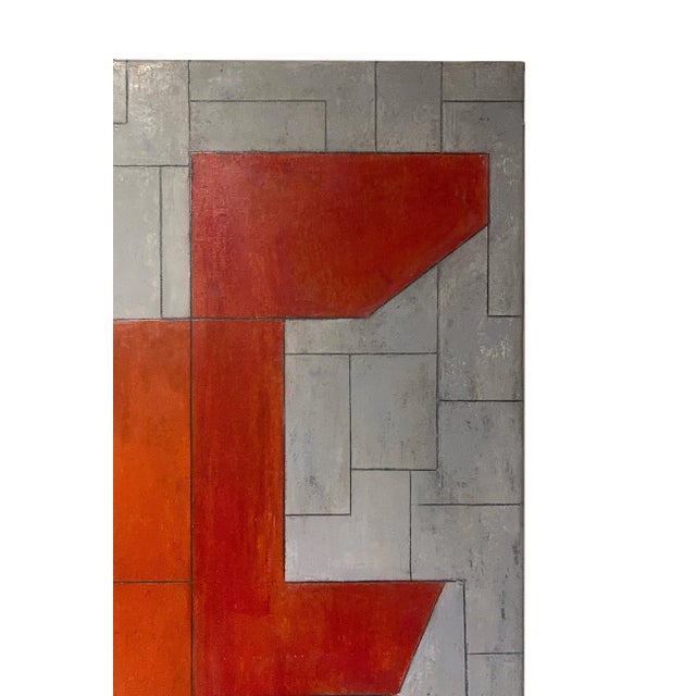 2020s Mid-Century Modern Style Abstract Geometric Oil Painting by Stephen Cimini For Sale - Image 5 of 7