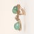 Modern Vintage Emerald Cabochon and Diamond Dangle 14k Gold Earrings, A Pair For Sale - Image 3 of 4