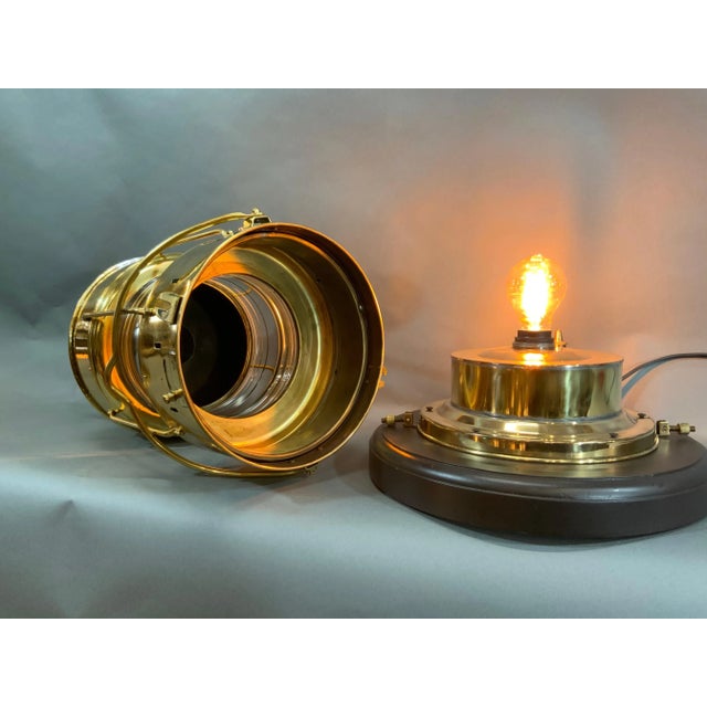 American Solid Brass Ship’s Anchor Lantern For Sale - Image 3 of 11