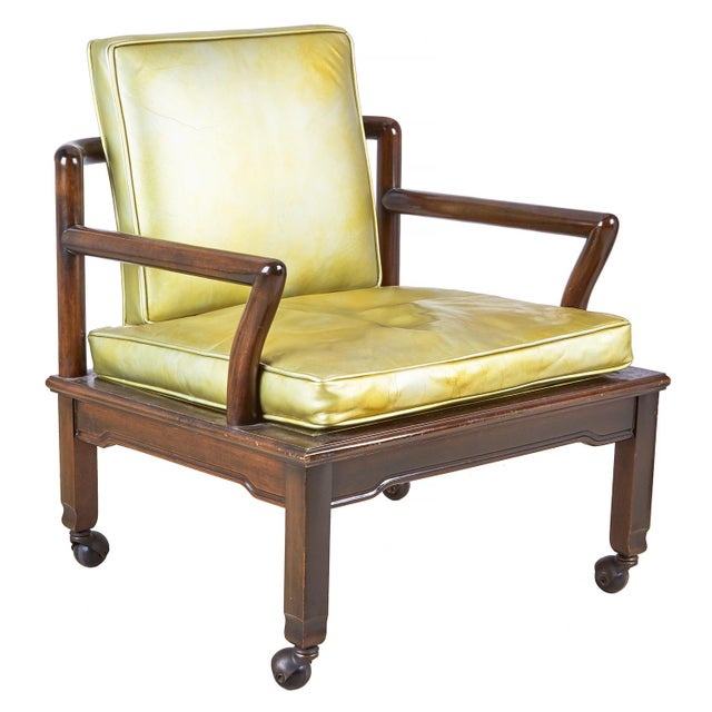 Mid-Century Modern 1960s Set of 4 Widdicomb Leather and Ebonized Walnut Club Chairs For Sale - Image 3 of 14