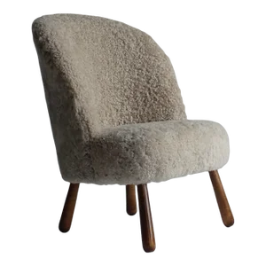 1940s Swedish Modern Sheepskin Side Chair