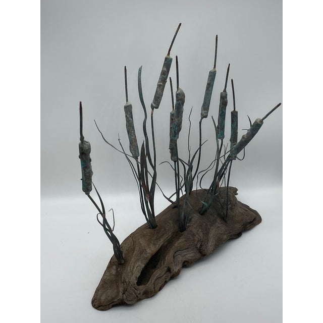 Curtis Jere Style Coastal Cattails and Driftwood Brutalist Sculpture For Sale - Image 9 of 9