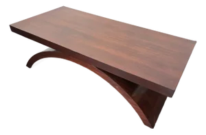 Mid-Century Art Deco Mahogany Coffee Table Arc Base