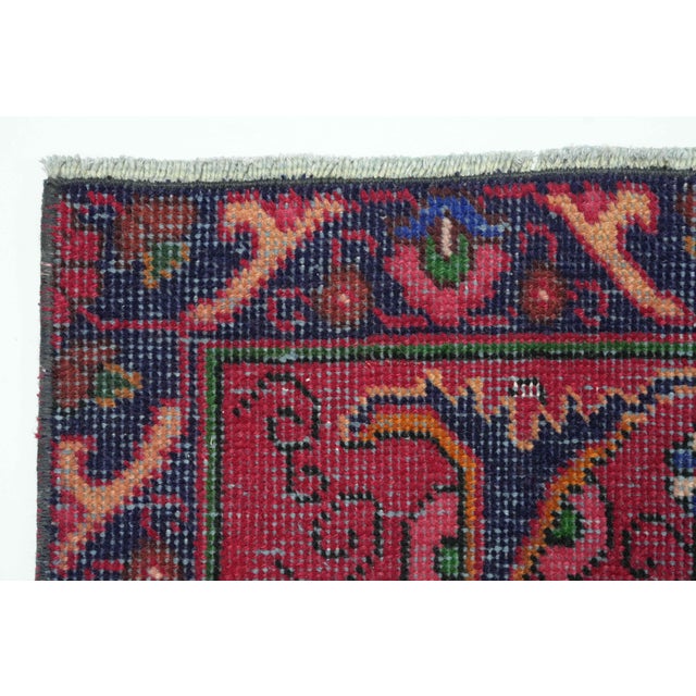 1970s Vintage Persian Handmade Wool 9x13 Red Area Rug For Sale - Image 10 of 11