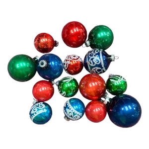 1950’s Shiny-Brite Multi Colored Christmas Ornament Balls - a Set of 15