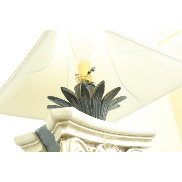 1990s Cambridge Lamps Pillar Lamp W/ Shade For Sale - Image 4 of 9