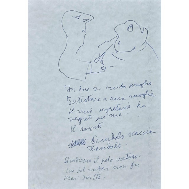 Mino Maccari, The Menace, Original Drawing, Mid-20th-Century For Sale