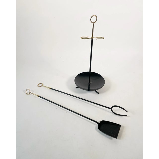 1950s Fireplace Tools by Gunnar Ander for Ystad-Metall, 1950s, Set of 3 For Sale - Image 5 of 7