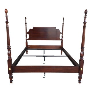 Statton Old Towne Solid Cherry Queen Size Pineapple Poster Bed Frame For Sale