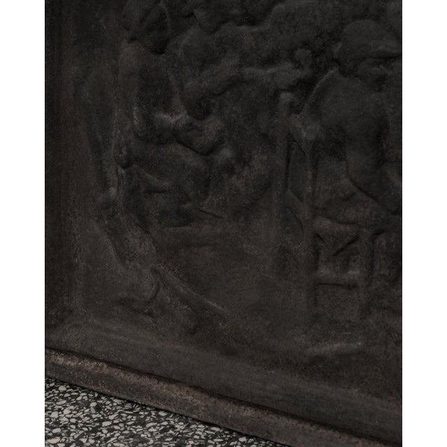 Antique French Cast Iron Fireback For Sale - Image 4 of 8